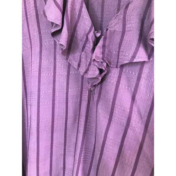 PAIGE wine burgundy purple tonal Russo ruffle long sleeve blouse top - Picture 5 of 8